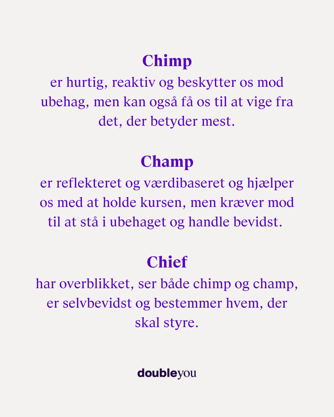 doubleyou's chimp, champ og chief